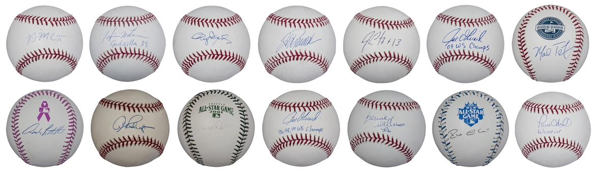 1996-2009 NY Yankees Stars Lot of (14) SS Baseballs (MLB/JSA/PSA/Steiner)